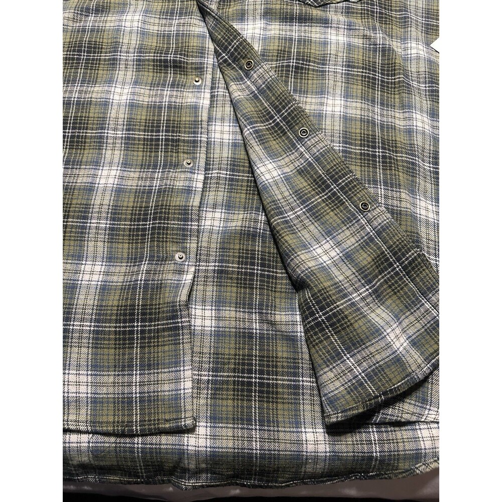 Wrangler Mens Plaid Flannel Shirt Size 3XL Pearl Snap Buttons Pocket New NWT - Picture 4 of 12